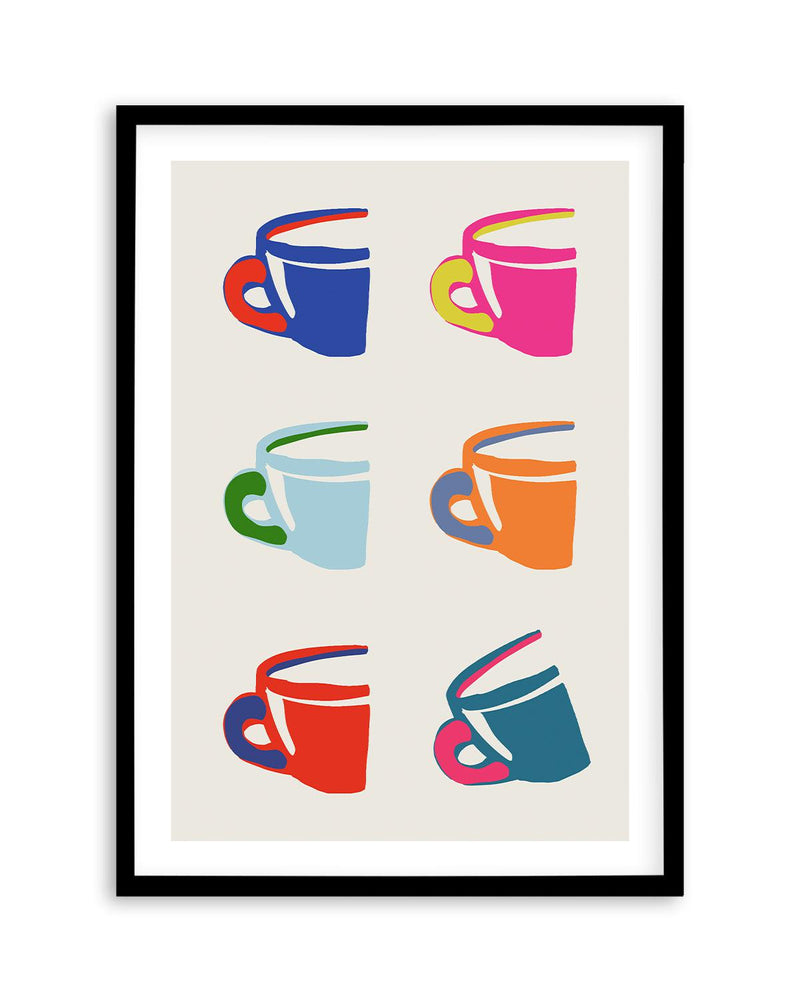 Pop Coffee II Art Print-PRINT-Olive et Oriel-Simmo-A5 | 5.8" x 8.3" | 14.8 x 21cm-Black-With White Border-Buy-Australian-Art-Prints-Online-with-Olive-et-Oriel-Your-Artwork-Specialists-Austrailia-Decorate-With-Coastal-Photo-Wall-Art-Prints-From-Our-Beach-House-Artwork-Collection-Fine-Poster-and-Framed-Artwork