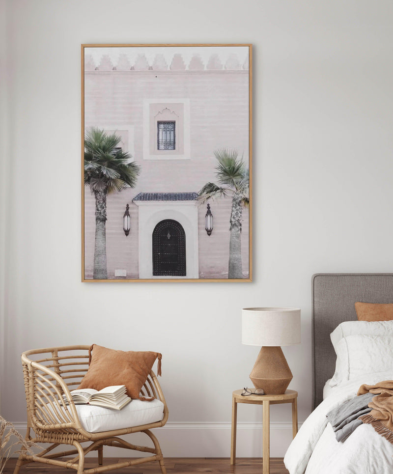 Porte du Maroc | PT | Framed Canvas-Shop Australian Art Prints Online with Olive et Oriel - Our collection of Moroccan art prints offer unique wall art including moroccan arches and pink morocco doors of marrakech - this collection will add soft feminine colour to your walls and some may say bohemian style. These traditional morocco landscape photography includes desert scenes of palm trees and camel art prints - there is art on canvas and extra large wall art with fast, free shipping across Aus