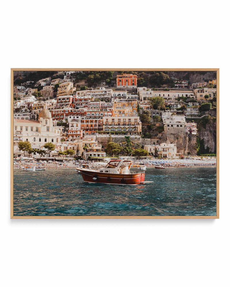 Positano Boat LS by Louise Krause | Framed Canvas Art Print