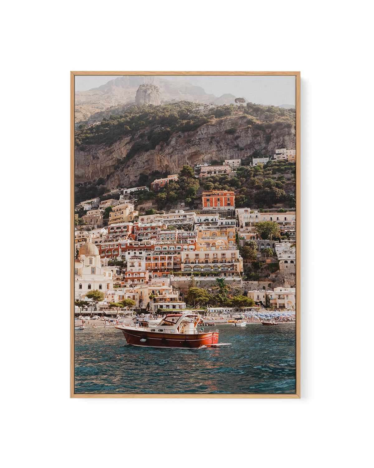 Positano Boat PT by Louise Krause | Framed Canvas Art Print