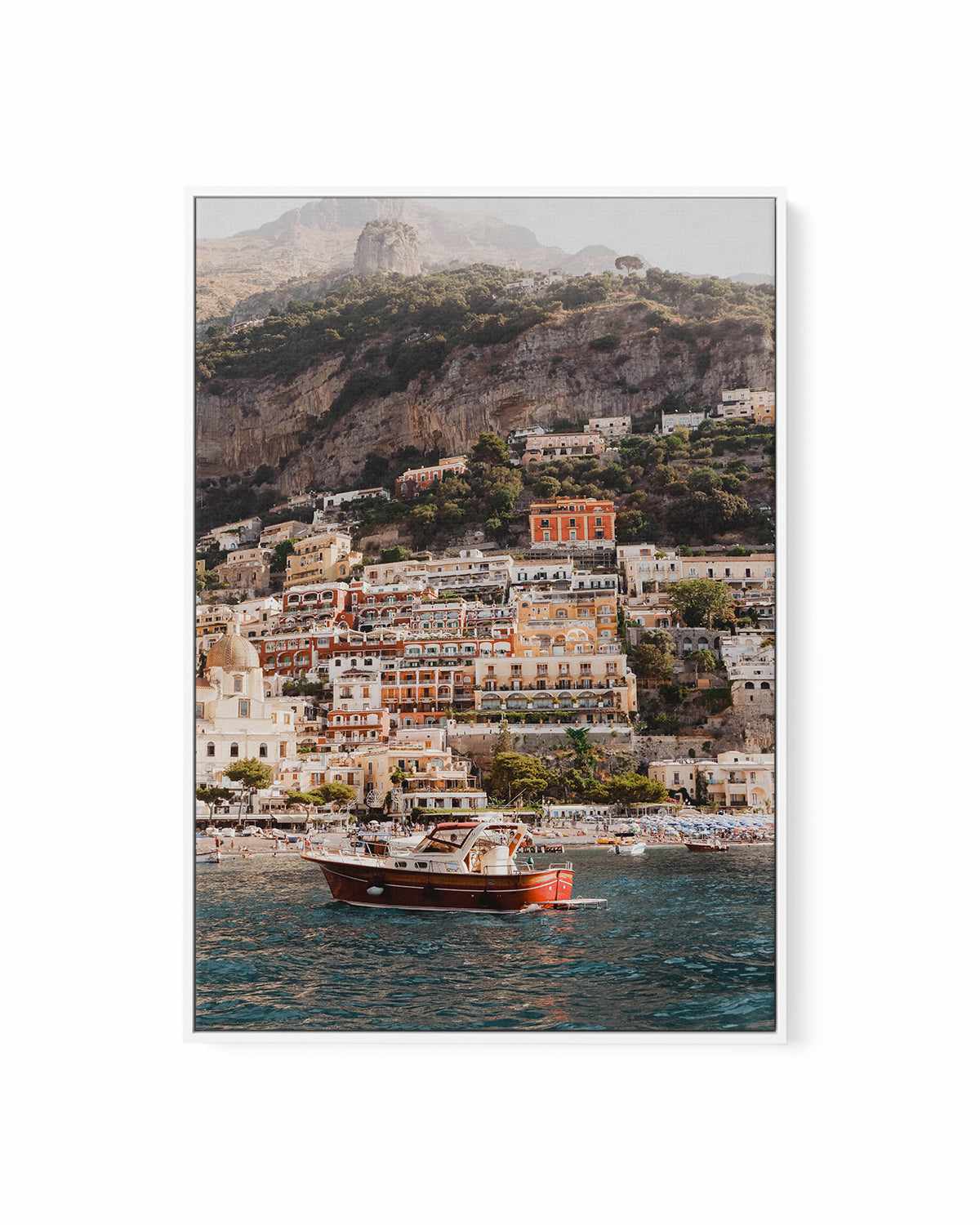 Positano Boat PT by Louise Krause | Framed Canvas Art Print