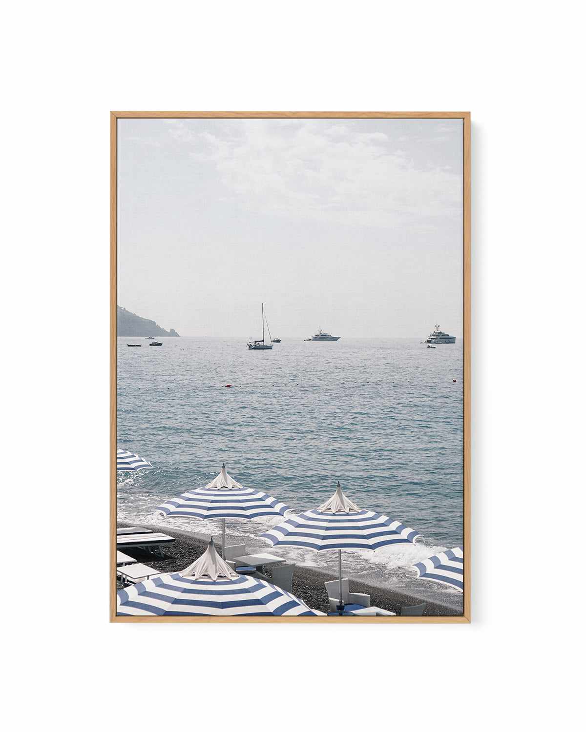 Positano Umbrellas by Renee Rae | Framed Canvas Art Print