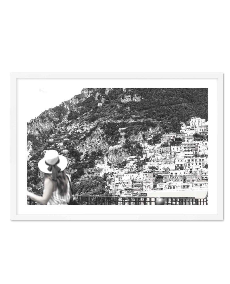 Positano Views B&W Art Print-PRINT-Olive et Oriel-Olive et Oriel-A5 | 5.8" x 8.3" | 14.8 x 21cm-White-With White Border-Buy-Australian-Art-Prints-Online-with-Olive-et-Oriel-Your-Artwork-Specialists-Austrailia-Decorate-With-Coastal-Photo-Wall-Art-Prints-From-Our-Beach-House-Artwork-Collection-Fine-Poster-and-Framed-Artwork