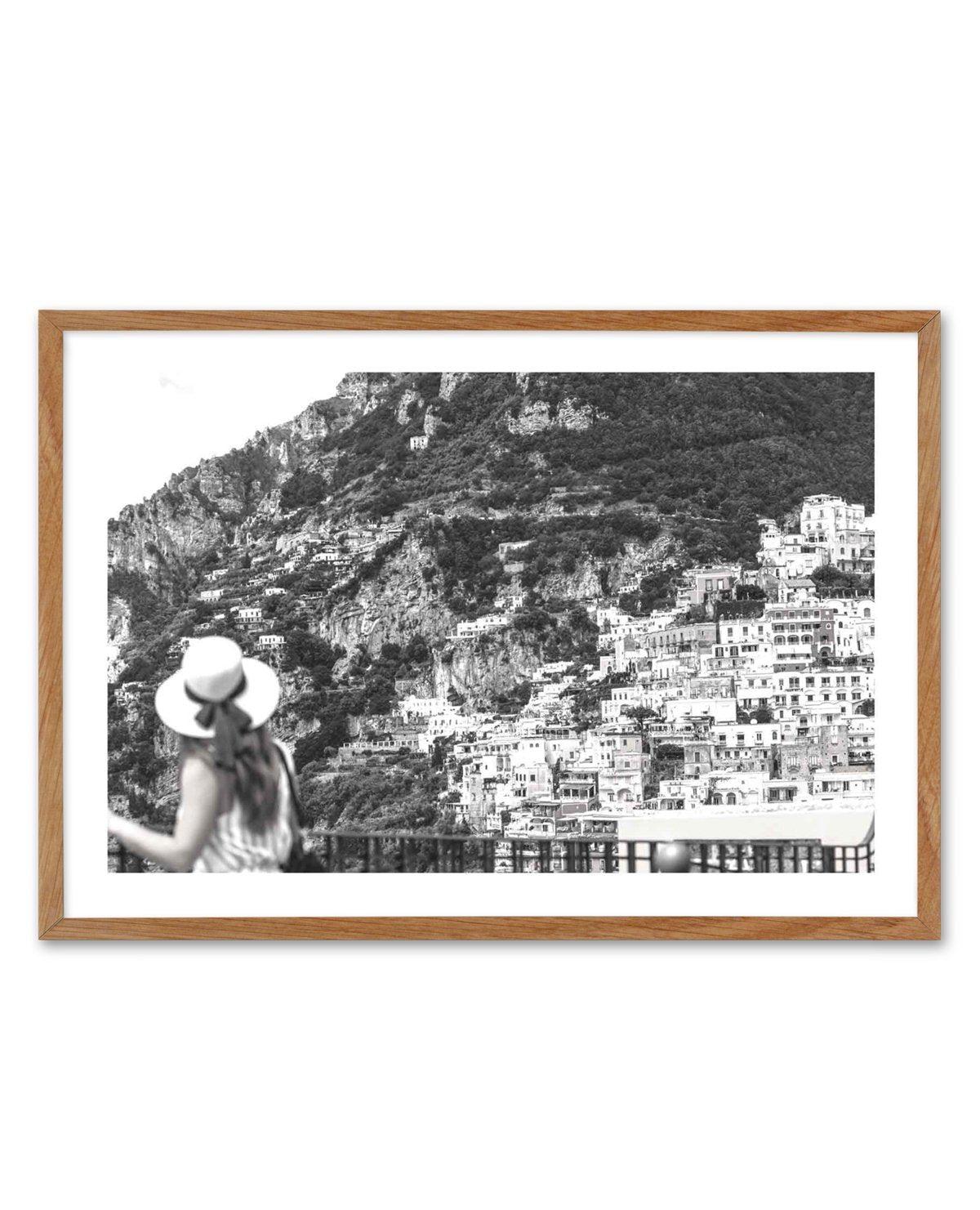 Positano Views B&W Art Print-PRINT-Olive et Oriel-Olive et Oriel-50x70 cm | 19.6" x 27.5"-Walnut-With White Border-Buy-Australian-Art-Prints-Online-with-Olive-et-Oriel-Your-Artwork-Specialists-Austrailia-Decorate-With-Coastal-Photo-Wall-Art-Prints-From-Our-Beach-House-Artwork-Collection-Fine-Poster-and-Framed-Artwork