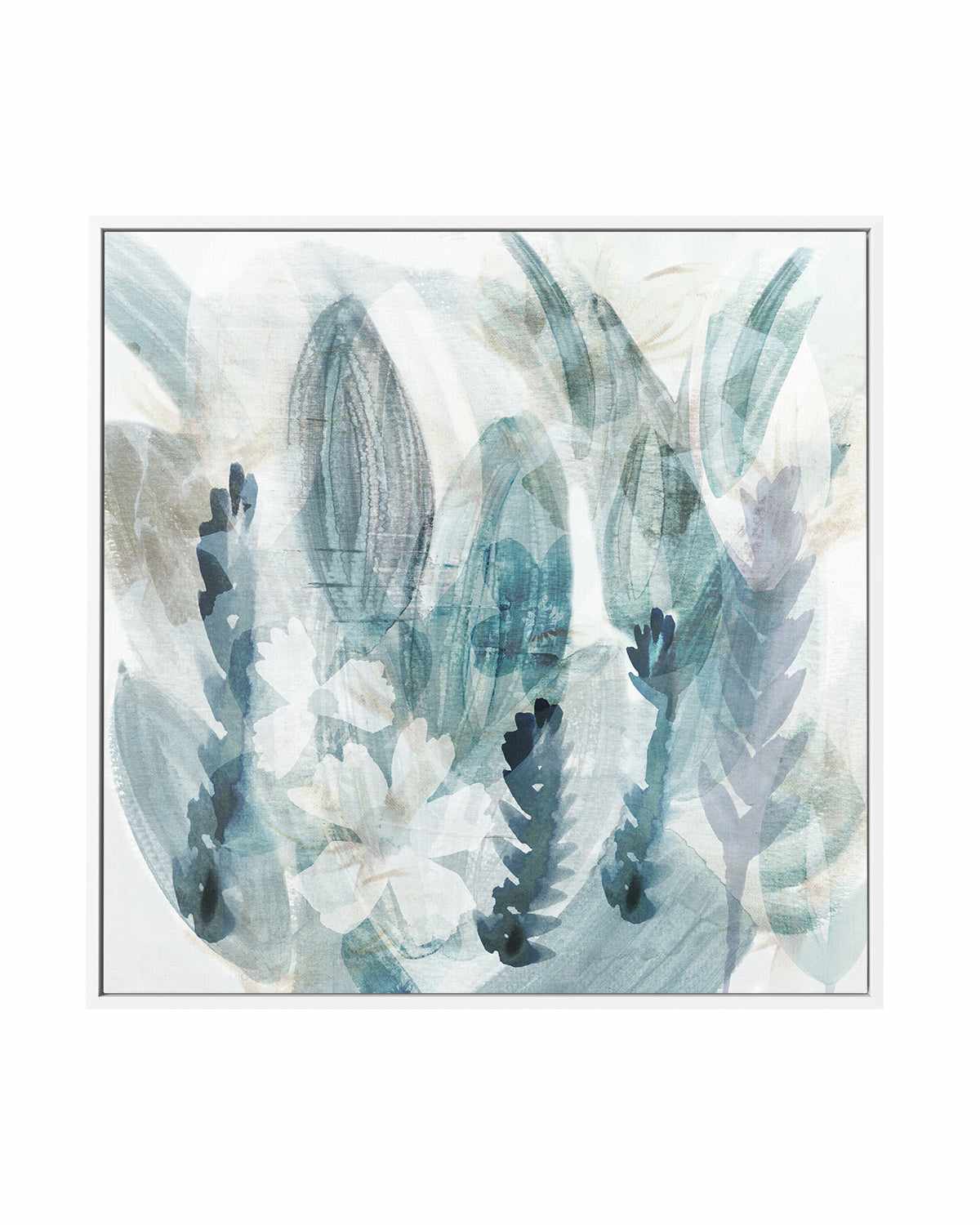 Powder Flowers II | Framed Canvas Art Print