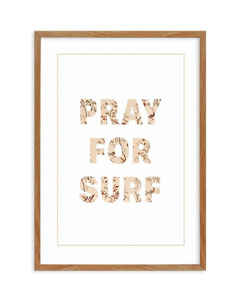Pray for Surf | Pastel Vintage Art Print-PRINT-Olive et Oriel-Olive et Oriel-50x70 cm | 19.6" x 27.5"-Walnut-With White Border-Buy-Australian-Art-Prints-Online-with-Olive-et-Oriel-Your-Artwork-Specialists-Austrailia-Decorate-With-Coastal-Photo-Wall-Art-Prints-From-Our-Beach-House-Artwork-Collection-Fine-Poster-and-Framed-Artwork