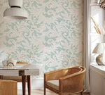 Provence in Seafoam Wallpaper-Wallpaper-Buy Australian Removable Wallpaper Now Sage Green Wallpaper Peel And Stick Wallpaper Online At Olive et Oriel Custom Made Wallpapers Wall Papers Decorate Your Bedroom Living Room Kids Room or Commercial Interior