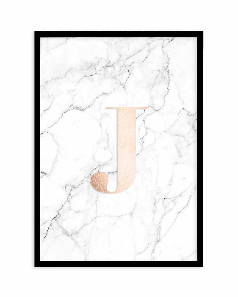 Rose Gold + Marble Custom Letter Art Print-PRINT-Olive et Oriel-Olive et Oriel-A5 | 5.8" x 8.3" | 14.8 x 21cm-Black-With White Border-Buy-Australian-Art-Prints-Online-with-Olive-et-Oriel-Your-Artwork-Specialists-Austrailia-Decorate-With-Coastal-Photo-Wall-Art-Prints-From-Our-Beach-House-Artwork-Collection-Fine-Poster-and-Framed-Artwork