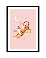 Roaring Tiger I Art Print-PRINT-Olive et Oriel-Olive et Oriel-A5 | 5.8" x 8.3" | 14.8 x 21cm-Black-With White Border-Buy-Australian-Art-Prints-Online-with-Olive-et-Oriel-Your-Artwork-Specialists-Austrailia-Decorate-With-Coastal-Photo-Wall-Art-Prints-From-Our-Beach-House-Artwork-Collection-Fine-Poster-and-Framed-Artwork