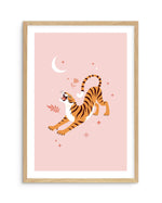Roaring Tiger I Art Print-PRINT-Olive et Oriel-Olive et Oriel-A5 | 5.8" x 8.3" | 14.8 x 21cm-Oak-With White Border-Buy-Australian-Art-Prints-Online-with-Olive-et-Oriel-Your-Artwork-Specialists-Austrailia-Decorate-With-Coastal-Photo-Wall-Art-Prints-From-Our-Beach-House-Artwork-Collection-Fine-Poster-and-Framed-Artwork