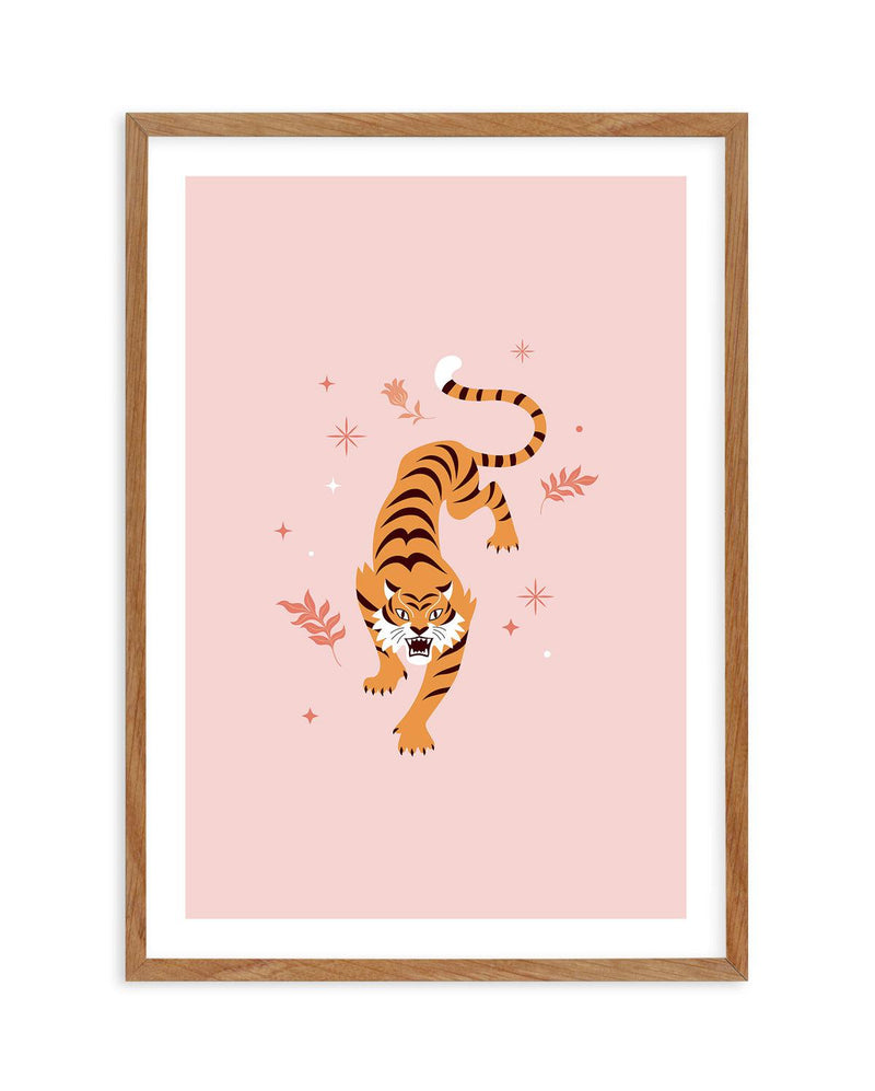 Roaring Tiger II Art Print-PRINT-Olive et Oriel-Olive et Oriel-50x70 cm | 19.6" x 27.5"-Walnut-With White Border-Buy-Australian-Art-Prints-Online-with-Olive-et-Oriel-Your-Artwork-Specialists-Austrailia-Decorate-With-Coastal-Photo-Wall-Art-Prints-From-Our-Beach-House-Artwork-Collection-Fine-Poster-and-Framed-Artwork