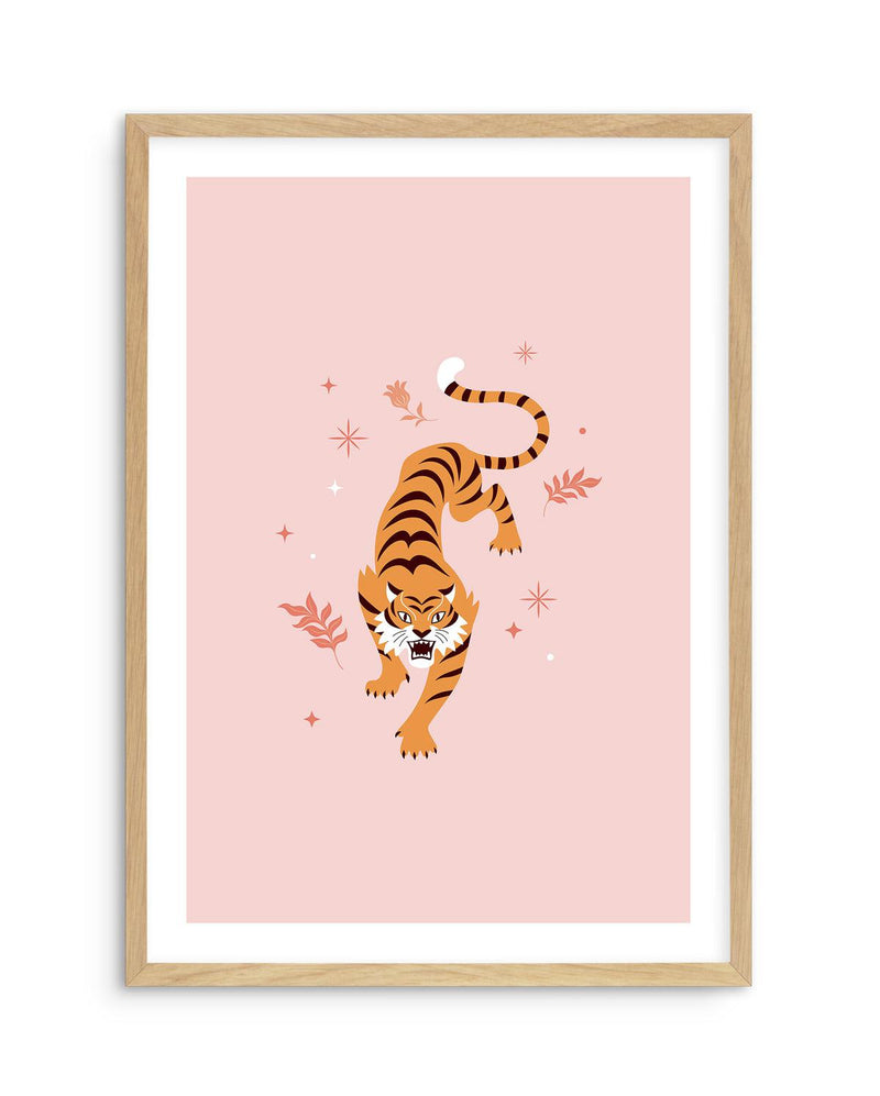 Roaring Tiger II Art Print-PRINT-Olive et Oriel-Olive et Oriel-A5 | 5.8" x 8.3" | 14.8 x 21cm-Oak-With White Border-Buy-Australian-Art-Prints-Online-with-Olive-et-Oriel-Your-Artwork-Specialists-Austrailia-Decorate-With-Coastal-Photo-Wall-Art-Prints-From-Our-Beach-House-Artwork-Collection-Fine-Poster-and-Framed-Artwork