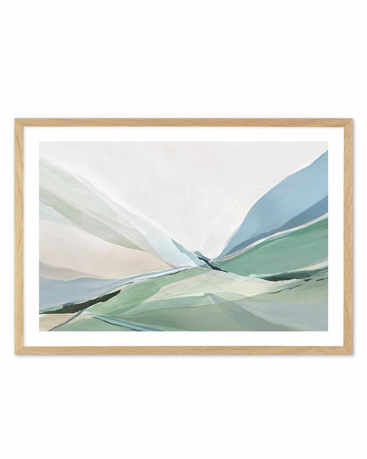 Rolling Green Art Print-PRINT-Order sage mint green framed abstract painting wall art prints online with Olive et Oriel Australia