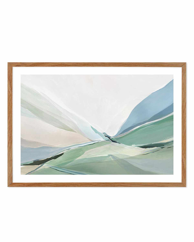 Rolling Green Art Print-PRINT-Order sage mint green framed abstract painting wall art prints online with Olive et Oriel Australia