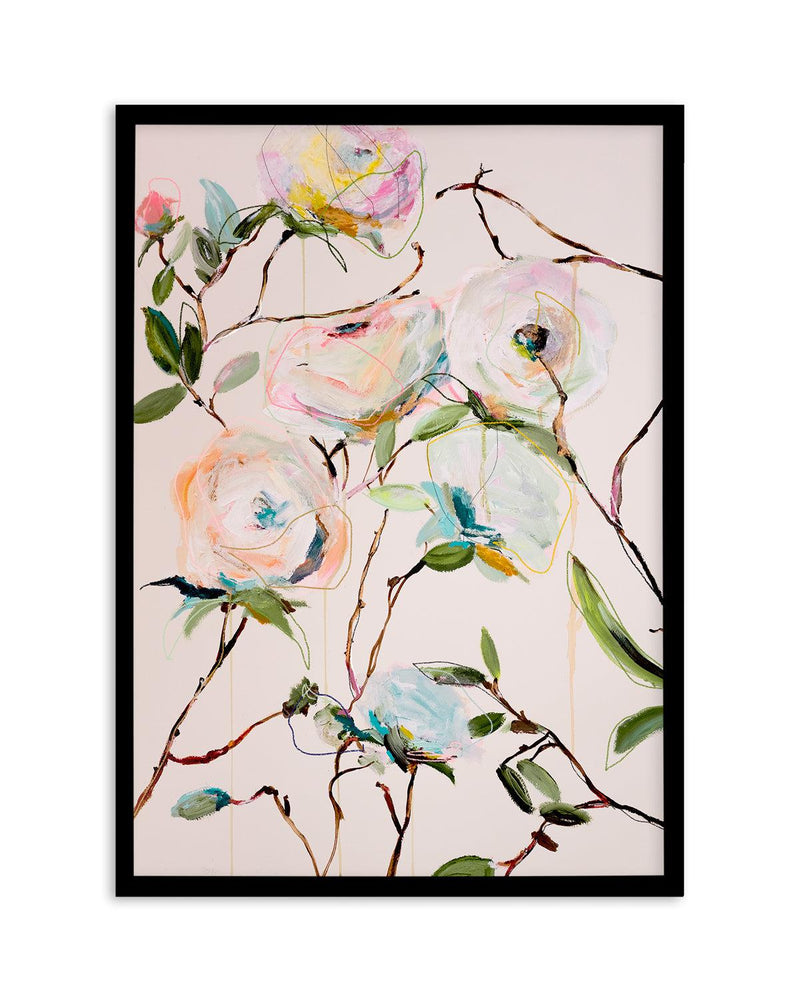 Rose Floral by Leigh Viner Art Print-PRINT-Olive et Oriel-Leigh Viner-A5 | 5.8" x 8.3" | 14.8 x 21cm-Black-With White Border-Buy-Australian-Art-Prints-Online-with-Olive-et-Oriel-Your-Artwork-Specialists-Austrailia-Decorate-With-Coastal-Photo-Wall-Art-Prints-From-Our-Beach-House-Artwork-Collection-Fine-Poster-and-Framed-Artwork