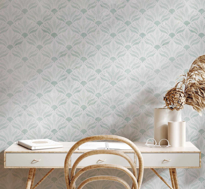 Sage Deco Wallpaper-Wallpaper-Buy Australian Removable Wallpaper Now Sage Green Wallpaper Peel And Stick Wallpaper Online At Olive et Oriel Custom Made Wallpapers Wall Papers Decorate Your Bedroom Living Room Kids Room or Commercial Interior