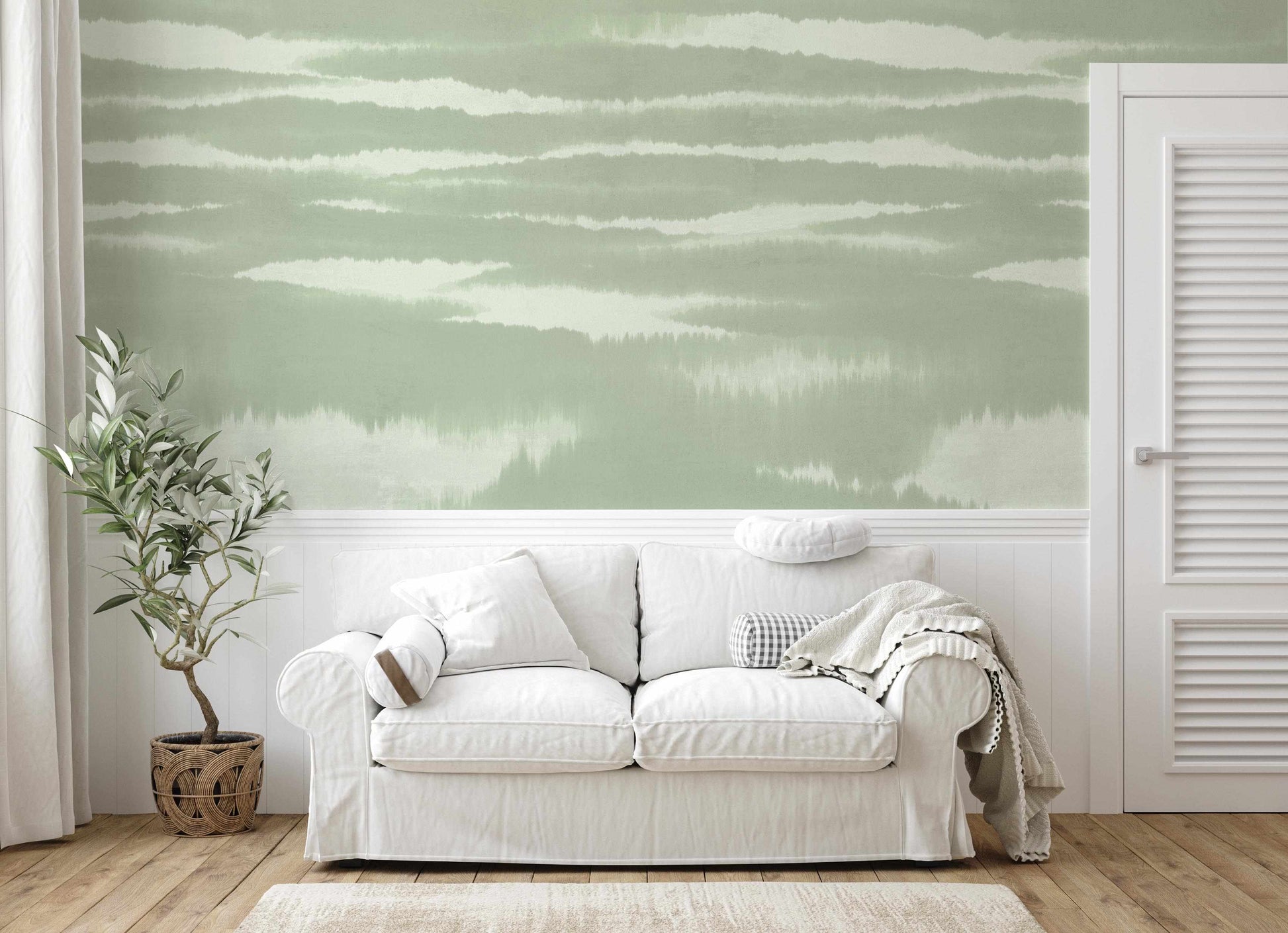 Sage Green Mist Wallpaper-Wallpaper-Buy Australian Removable Wallpaper Now Sage Green Wallpaper Peel And Stick Wallpaper Online At Olive et Oriel Custom Made Wallpapers Wall Papers Decorate Your Bedroom Living Room Kids Room or Commercial Interior