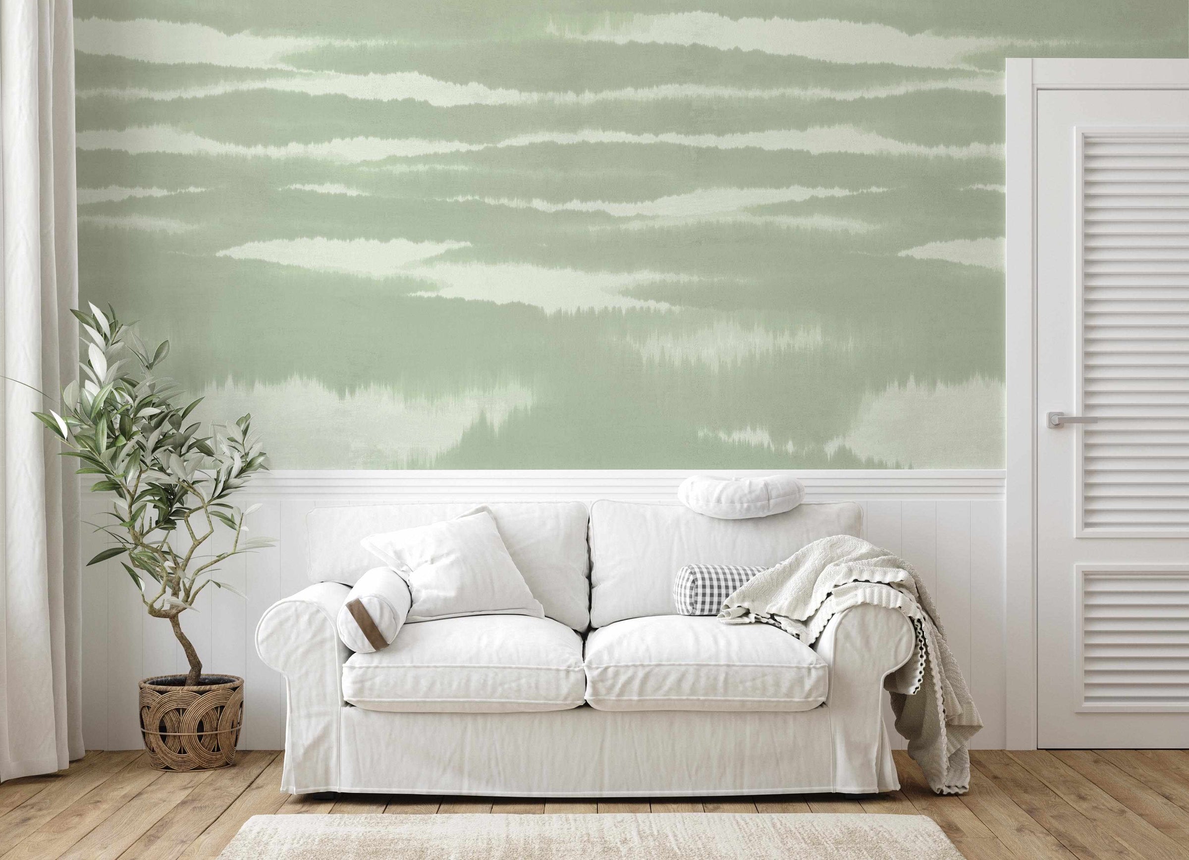 Shop Sage Green Mist Modern Australian Made Wallpaper Online. – Olive ...