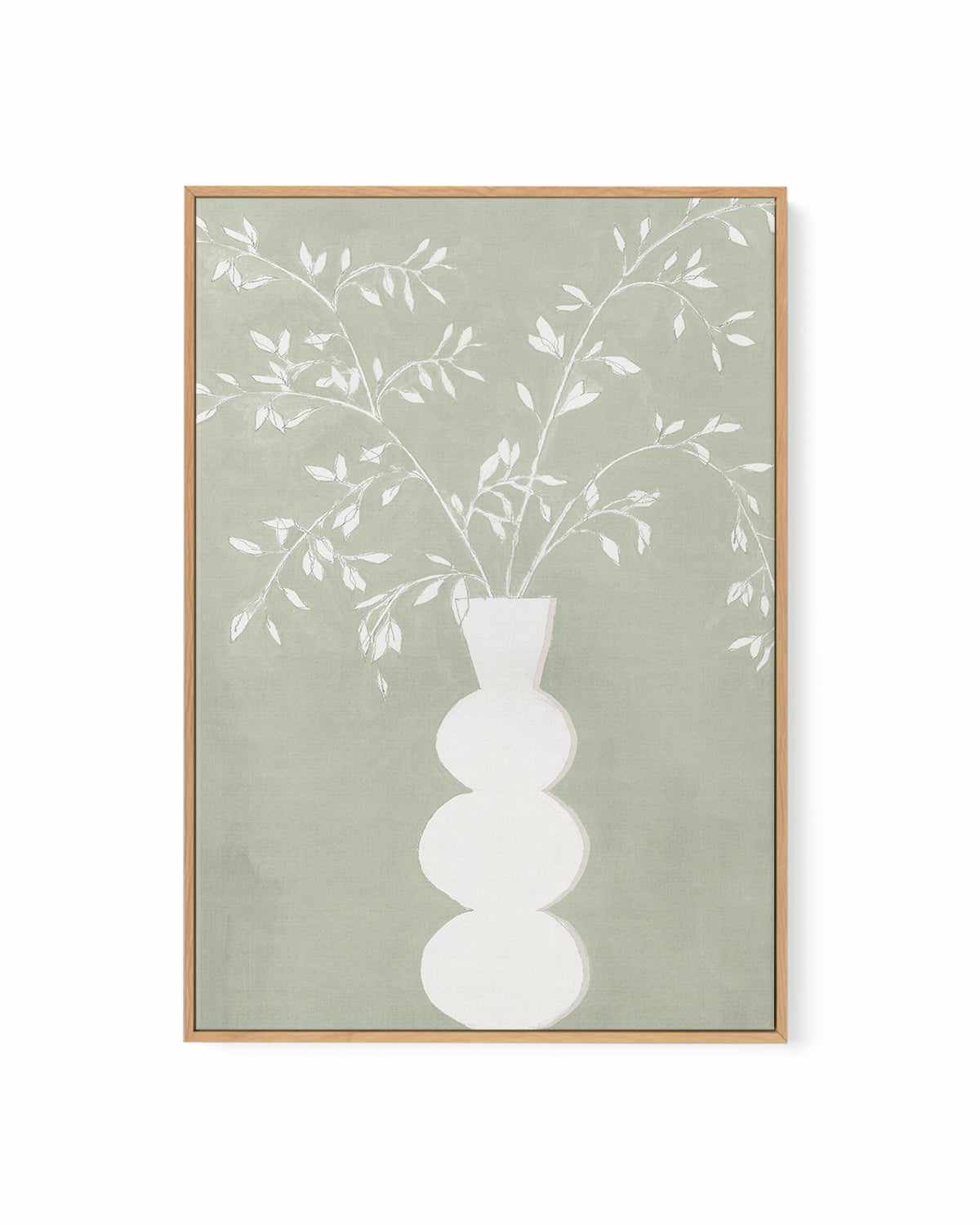 Sage Vase I Framed Canvas Art Print