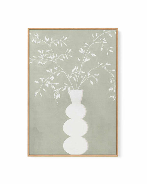 Sage Vase I Framed Canvas Art Print