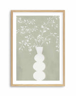 Sage Vase I Art Print-PRINT-Order sage mint green framed abstract painting wall art prints online with Olive et Oriel Australia