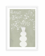 Sage Vase I Art Print-PRINT-Order sage mint green framed abstract painting wall art prints online with Olive et Oriel Australia