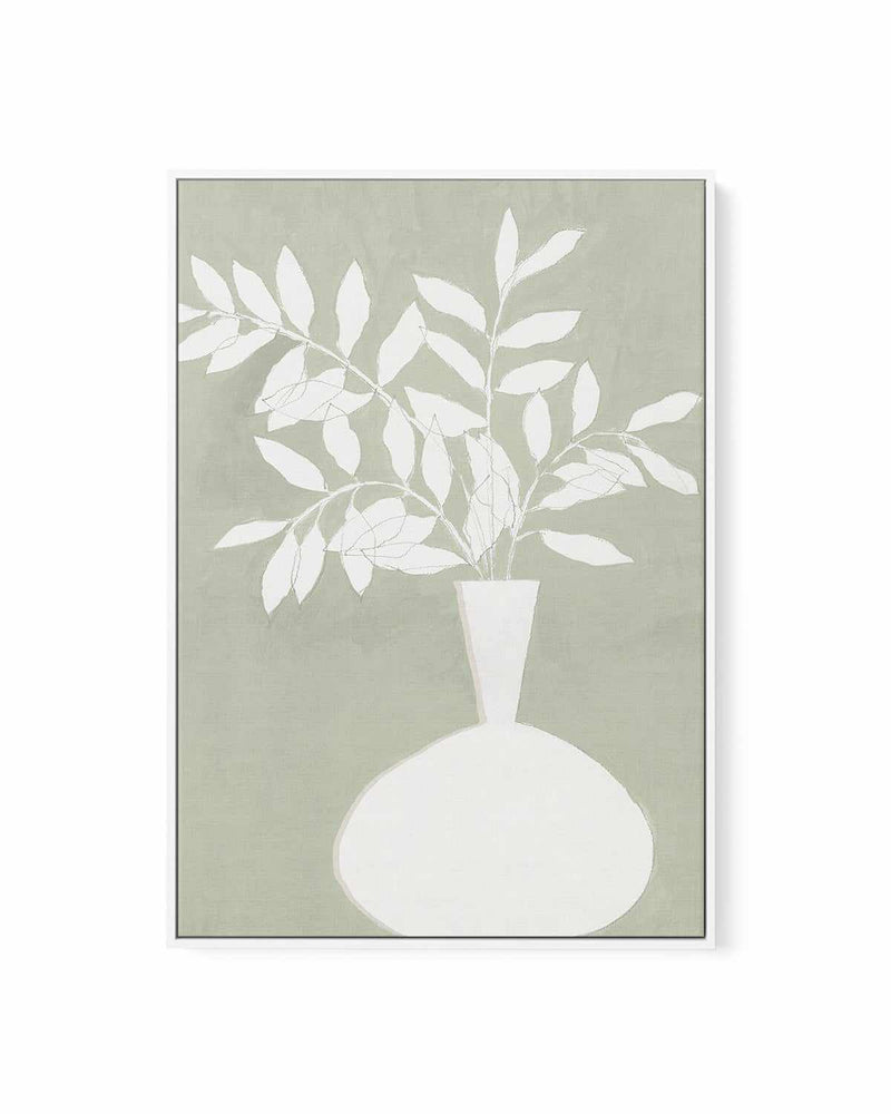 Sage Vase II | Framed Canvas Art Print