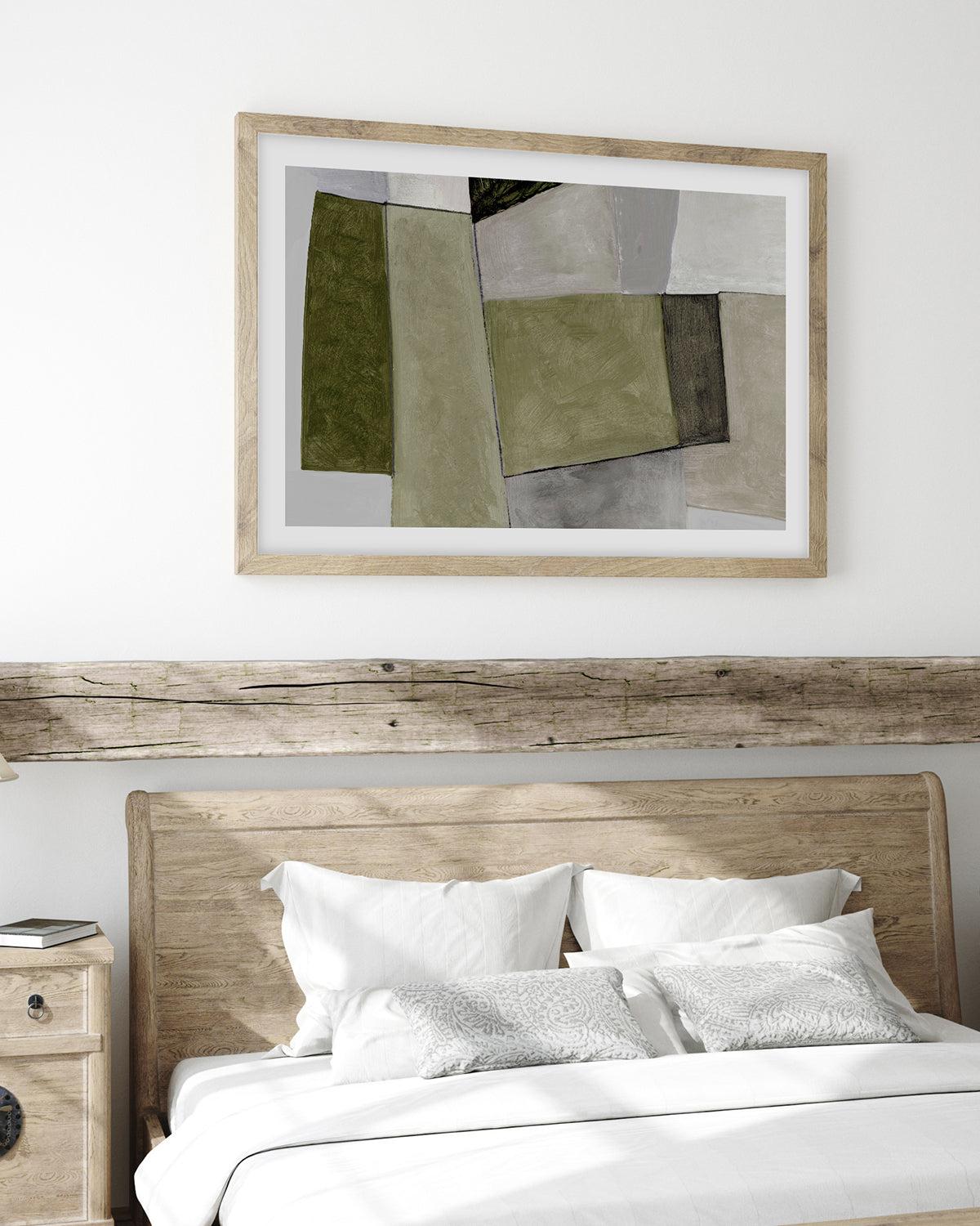 Sage by Dan Hobday Art Print-PRINT-Order sage mint green framed abstract painting wall art prints online with Olive et Oriel Australia