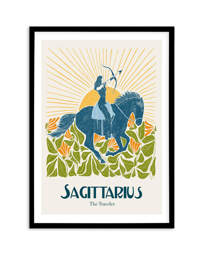 Sagittarius By Jenny Liz Rome Art Print-PRINT-Olive et Oriel-Olive et Oriel-A5 | 5.8" x 8.3" | 14.8 x 21cm-Black-With White Border-Buy-Australian-Art-Prints-Online-with-Olive-et-Oriel-Your-Artwork-Specialists-Austrailia-Decorate-With-Coastal-Photo-Wall-Art-Prints-From-Our-Beach-House-Artwork-Collection-Fine-Poster-and-Framed-Artwork