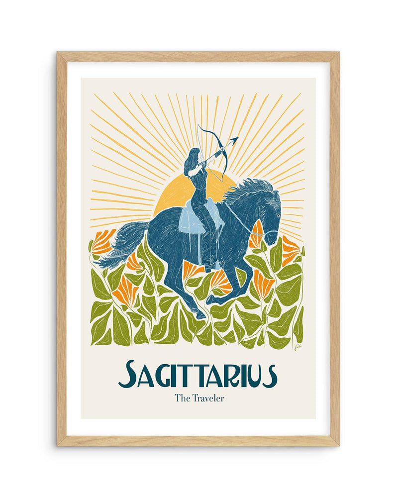 Sagittarius By Jenny Liz Rome Art Print-PRINT-Olive et Oriel-Olive et Oriel-A5 | 5.8" x 8.3" | 14.8 x 21cm-Oak-With White Border-Buy-Australian-Art-Prints-Online-with-Olive-et-Oriel-Your-Artwork-Specialists-Austrailia-Decorate-With-Coastal-Photo-Wall-Art-Prints-From-Our-Beach-House-Artwork-Collection-Fine-Poster-and-Framed-Artwork