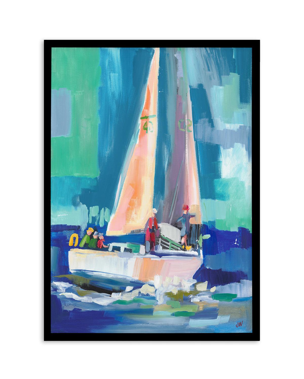 Sailboat by Jenny Westenhofer Art Print-PRINT-Olive et Oriel-Jenny Westenhofer-A4 | 8.3" x 11.7" | 21 x 29.7cm-Black-With White Border-Buy-Australian-Art-Prints-Online-with-Olive-et-Oriel-Your-Artwork-Specialists-Austrailia-Decorate-With-Coastal-Photo-Wall-Art-Prints-From-Our-Beach-House-Artwork-Collection-Fine-Poster-and-Framed-Artwork