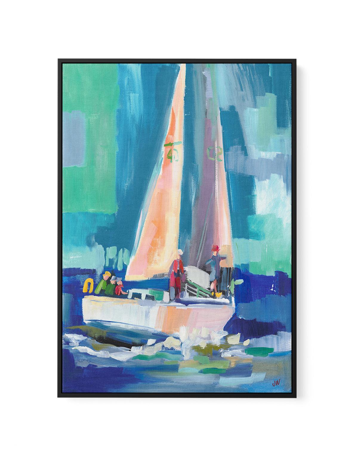 Sailboat by Jenny Westenhofer | Framed Canvas-CANVAS-You can shop wall art online with Olive et Oriel for everything from abstract art to fun kids wall art. Our beautiful modern art prints and canvas art are available from large canvas prints to wall art paintings and our proudly Australian artwork collection offers only the highest quality framed large wall art and canvas art Australia - You can buy fashion photography prints or Hampton print posters and paintings on canvas from Olive et Oriel 