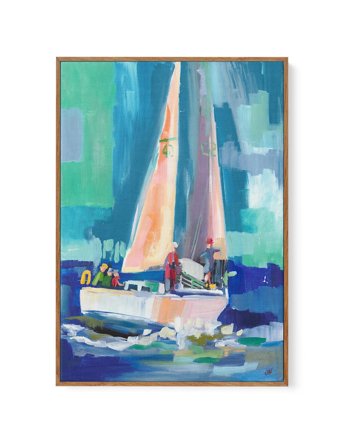 Sailboat by Jenny Westenhofer | Framed Canvas-CANVAS-You can shop wall art online with Olive et Oriel for everything from abstract art to fun kids wall art. Our beautiful modern art prints and canvas art are available from large canvas prints to wall art paintings and our proudly Australian artwork collection offers only the highest quality framed large wall art and canvas art Australia - You can buy fashion photography prints or Hampton print posters and paintings on canvas from Olive et Oriel 