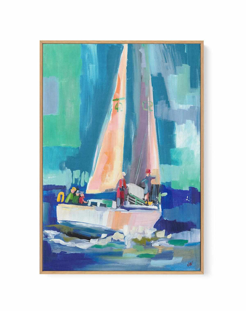 Sailboat by Jenny Westenhofer | Framed Canvas Art Print