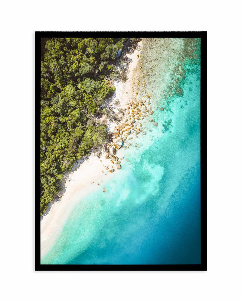 Sand to Sea, Fitzroy Island Art Print-PRINT-Olive et Oriel-Olive et Oriel-A5 | 5.8" x 8.3" | 14.8 x 21cm-Black-With White Border-Buy-Australian-Art-Prints-Online-with-Olive-et-Oriel-Your-Artwork-Specialists-Austrailia-Decorate-With-Coastal-Photo-Wall-Art-Prints-From-Our-Beach-House-Artwork-Collection-Fine-Poster-and-Framed-Artwork