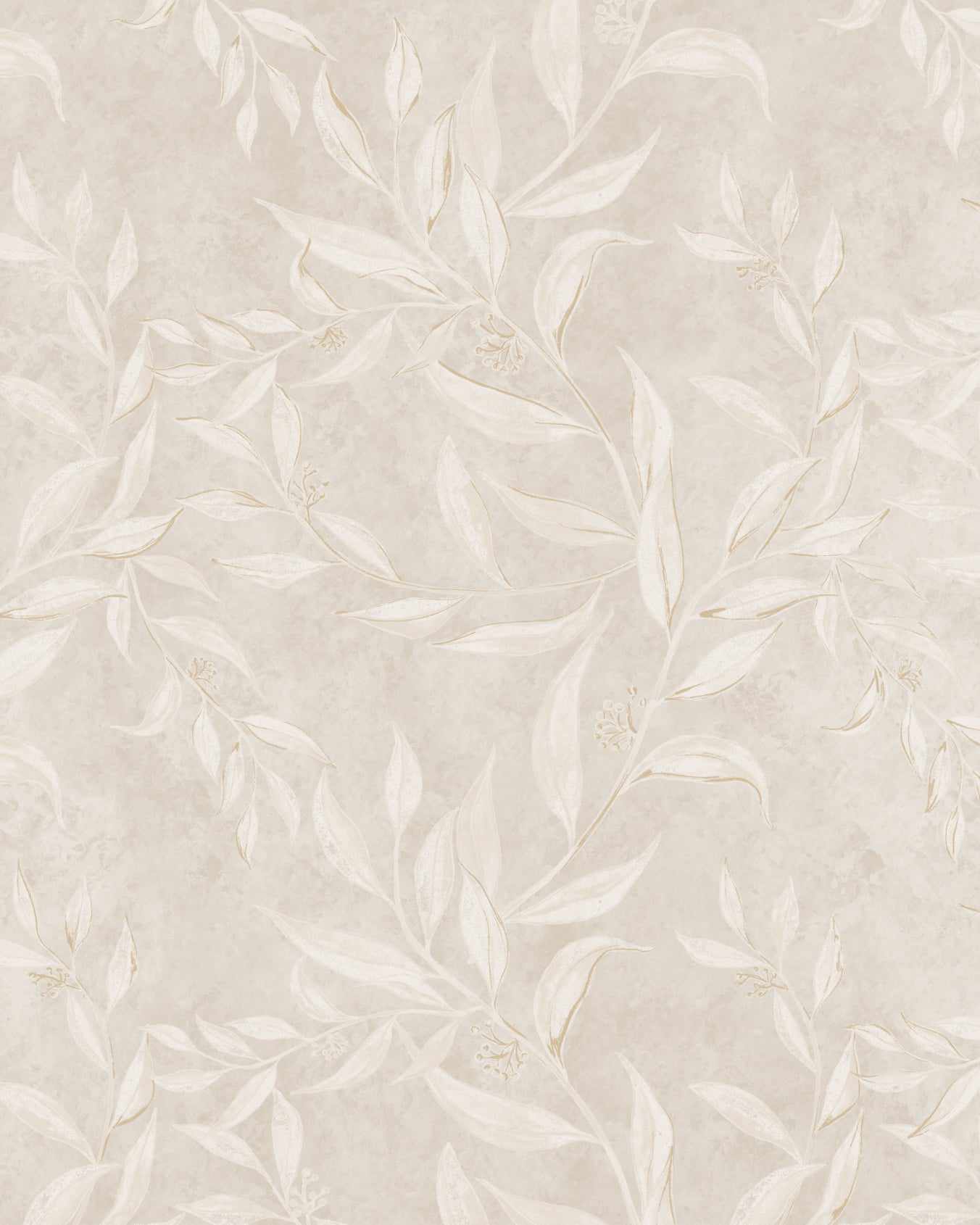 Olive Leaf Wallpaper in Sand