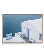 Santorini Blues | LS | Framed Canvas-Shop Greece Wall Art Prints Online with Olive et Oriel - Our collection of Greek Islands art prints offer unique wall art including blue domes of Santorini in Oia, mediterranean sea prints and incredible posters from Milos and other Greece landscape photography - this collection will add mediterranean blue to your home, perfect for updating the walls in coastal, beach house style. There is Greece art on canvas and extra large wall art with fast, free shipping