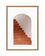 Santorini Staircase Art Print-Shop Greece Wall Art Prints Online with Olive et Oriel - Our collection of Greek Islands art prints offer unique wall art including blue domes of Santorini in Oia, mediterranean sea prints and incredible posters from Milos and other Greece landscape photography - this collection will add mediterranean blue to your home, perfect for updating the walls in coastal, beach house style. There is Greece art on canvas and extra large wall art with fast, free shipping across
