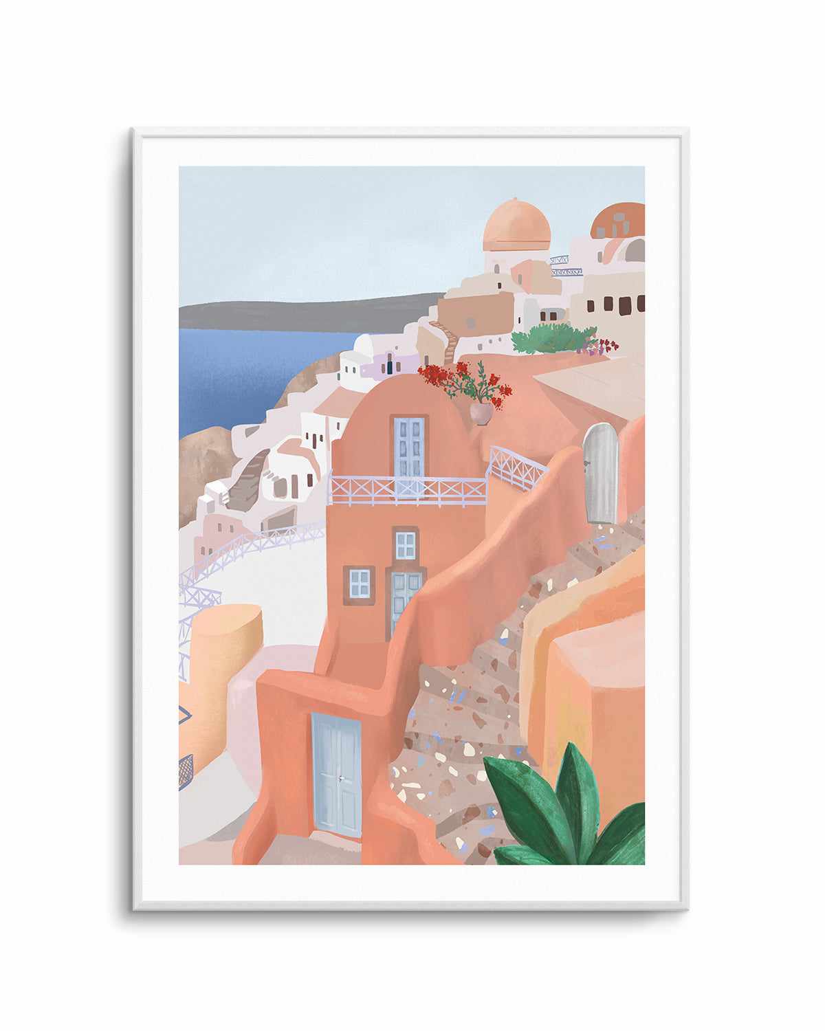 Santorini Steps, Greece by Petra Lizde Art Print