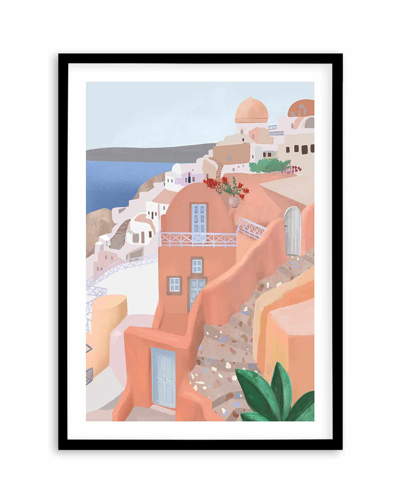 Santorini Steps, Greece by Petra Lizde Art Print