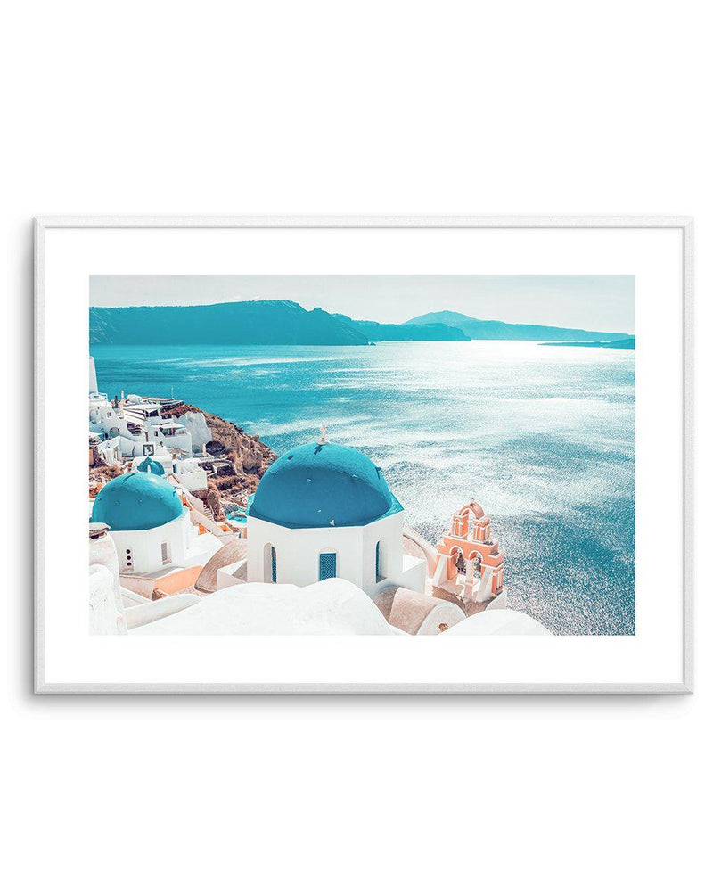 Santorini Sunrise | LS Art Print-Shop Greece Wall Art Prints Online with Olive et Oriel - Our collection of Greek Islands art prints offer unique wall art including blue domes of Santorini in Oia, mediterranean sea prints and incredible posters from Milos and other Greece landscape photography - this collection will add mediterranean blue to your home, perfect for updating the walls in coastal, beach house style. There is Greece art on canvas and extra large wall art with fast, free shipping acr
