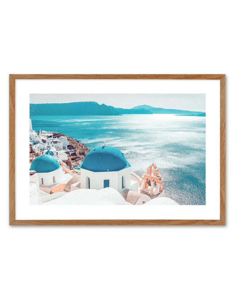 Santorini Sunrise | LS Art Print-Shop Greece Wall Art Prints Online with Olive et Oriel - Our collection of Greek Islands art prints offer unique wall art including blue domes of Santorini in Oia, mediterranean sea prints and incredible posters from Milos and other Greece landscape photography - this collection will add mediterranean blue to your home, perfect for updating the walls in coastal, beach house style. There is Greece art on canvas and extra large wall art with fast, free shipping acr