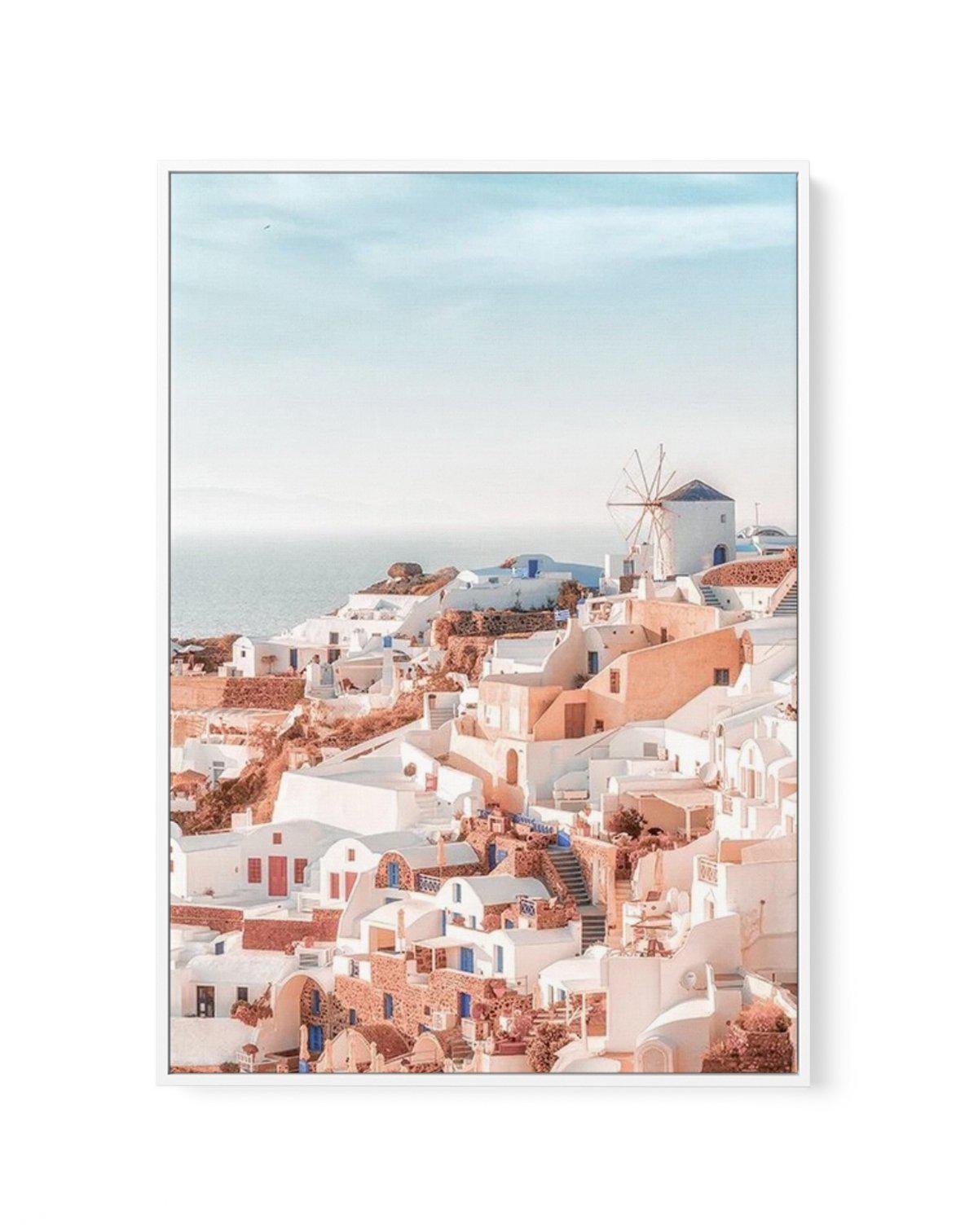 Santorini Sunsets II | PT | Framed Canvas-Shop Greece Wall Art Prints Online with Olive et Oriel - Our collection of Greek Islands art prints offer unique wall art including blue domes of Santorini in Oia, mediterranean sea prints and incredible posters from Milos and other Greece landscape photography - this collection will add mediterranean blue to your home, perfect for updating the walls in coastal, beach house style. There is Greece art on canvas and extra large wall art with fast, free shi