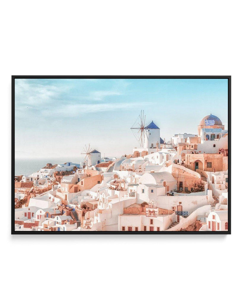 Santorini Sunsets | LS | Framed Canvas-Shop Greece Wall Art Prints Online with Olive et Oriel - Our collection of Greek Islands art prints offer unique wall art including blue domes of Santorini in Oia, mediterranean sea prints and incredible posters from Milos and other Greece landscape photography - this collection will add mediterranean blue to your home, perfect for updating the walls in coastal, beach house style. There is Greece art on canvas and extra large wall art with fast, free shippi