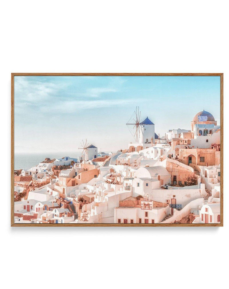 Santorini Sunsets | LS | Framed Canvas-Shop Greece Wall Art Prints Online with Olive et Oriel - Our collection of Greek Islands art prints offer unique wall art including blue domes of Santorini in Oia, mediterranean sea prints and incredible posters from Milos and other Greece landscape photography - this collection will add mediterranean blue to your home, perfect for updating the walls in coastal, beach house style. There is Greece art on canvas and extra large wall art with fast, free shippi