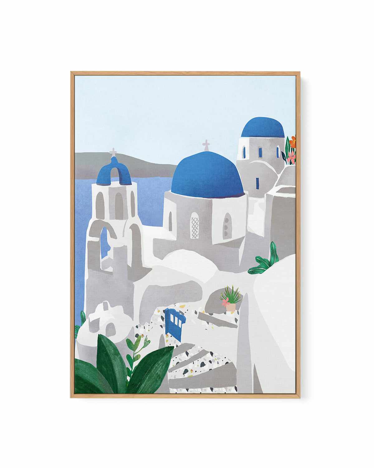 Santorini, Greece by Petra Lizde | Framed Canvas Art Print