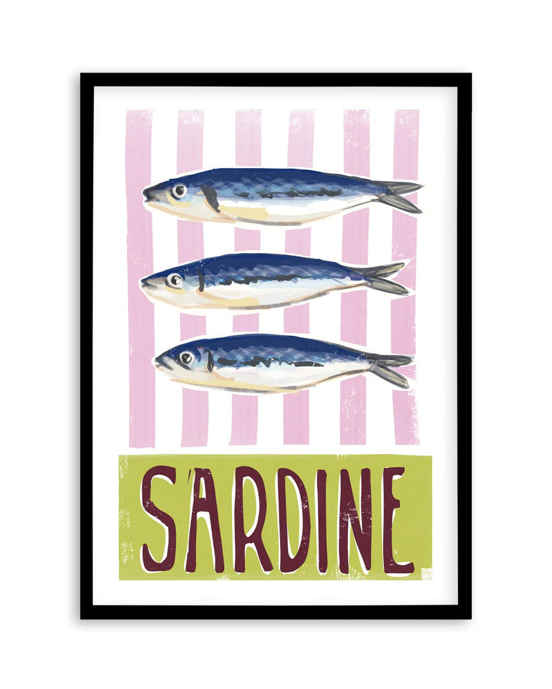 Sardine Art Print-PRINT-Olive et Oriel-Olive et Oriel-A5 | 5.8" x 8.3" | 14.8 x 21cm-Black-With White Border-Buy-Australian-Art-Prints-Online-with-Olive-et-Oriel-Your-Artwork-Specialists-Austrailia-Decorate-With-Coastal-Photo-Wall-Art-Prints-From-Our-Beach-House-Artwork-Collection-Fine-Poster-and-Framed-Artwork