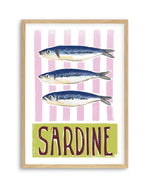 Sardine Art Print-PRINT-Olive et Oriel-Olive et Oriel-A5 | 5.8" x 8.3" | 14.8 x 21cm-Oak-With White Border-Buy-Australian-Art-Prints-Online-with-Olive-et-Oriel-Your-Artwork-Specialists-Austrailia-Decorate-With-Coastal-Photo-Wall-Art-Prints-From-Our-Beach-House-Artwork-Collection-Fine-Poster-and-Framed-Artwork