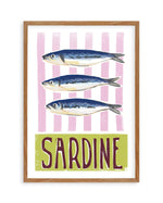 Sardine Art Print-PRINT-Olive et Oriel-Olive et Oriel-50x70 cm | 19.6" x 27.5"-Walnut-With White Border-Buy-Australian-Art-Prints-Online-with-Olive-et-Oriel-Your-Artwork-Specialists-Austrailia-Decorate-With-Coastal-Photo-Wall-Art-Prints-From-Our-Beach-House-Artwork-Collection-Fine-Poster-and-Framed-Artwork