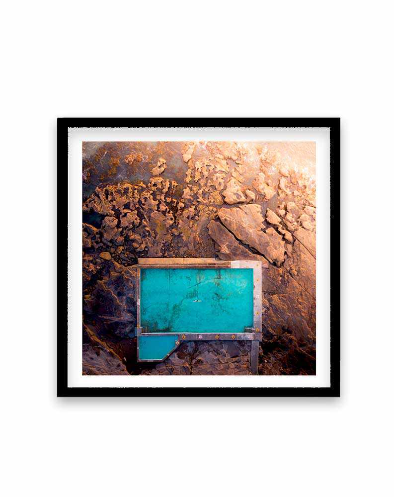 Scarborough Pool, WA | SQ Art Print-PRINT-Olive et Oriel-Olive et Oriel-70x70 cm | 27.5" x 27.5"-Black-With White Border-Buy-Australian-Art-Prints-Online-with-Olive-et-Oriel-Your-Artwork-Specialists-Austrailia-Decorate-With-Coastal-Photo-Wall-Art-Prints-From-Our-Beach-House-Artwork-Collection-Fine-Poster-and-Framed-Artwork